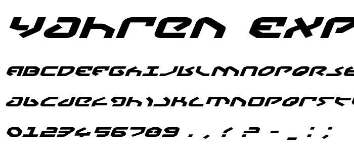 Yahren Expanded Italic police